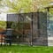 Glitzhome® 6ft. Black Galvanized Steel Bamboo Pattern Privacy Screen Fence Panel & Room Divider